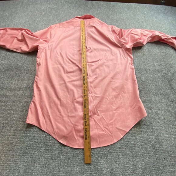 Lands End Shirt Mens 17 35 Pink Supima Cotton No Iron Pinpoint‎ Traditional Fit - Picture 11 of 13